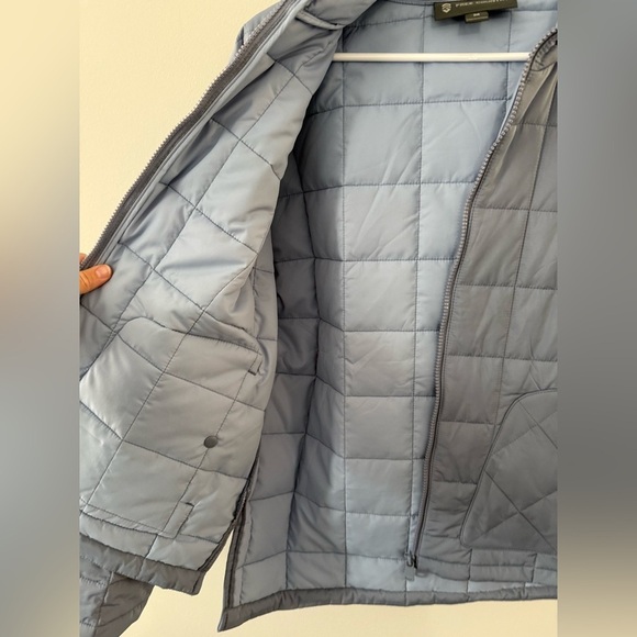 Free Country Puffer Coat Jacket Hood Light Blue Lightweight Size S M Comfy - Picture 6 of 9